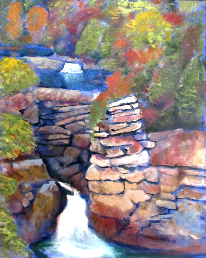 Water Falls Painting - Linville falls by David Zimmerman