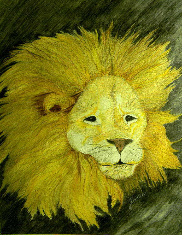 Lion Painting by Bertie Edwards
