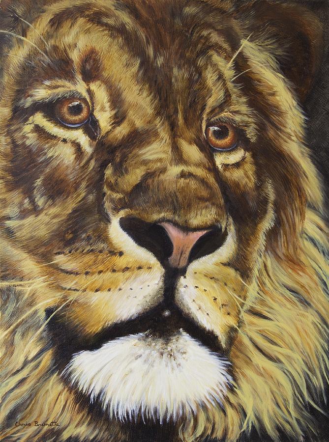Lion Painting by Christine Brunette