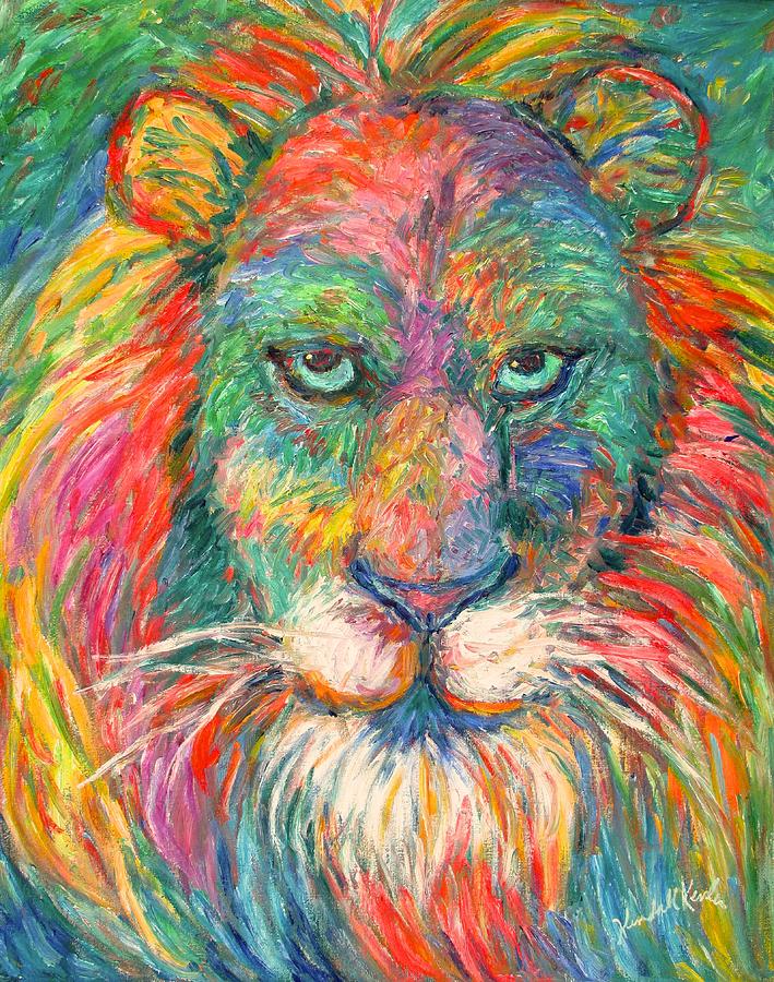 Abstract Lion Painting - Lion Explosion by Kendall Kessler