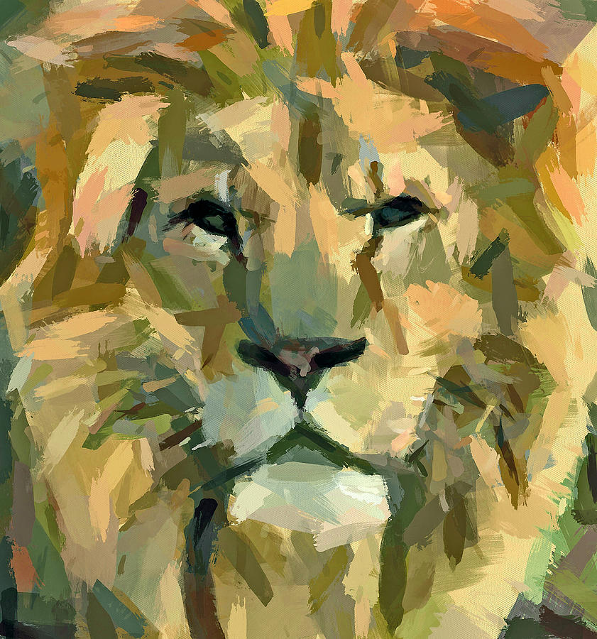 Lion face expression Digital Art by Yury Malkov