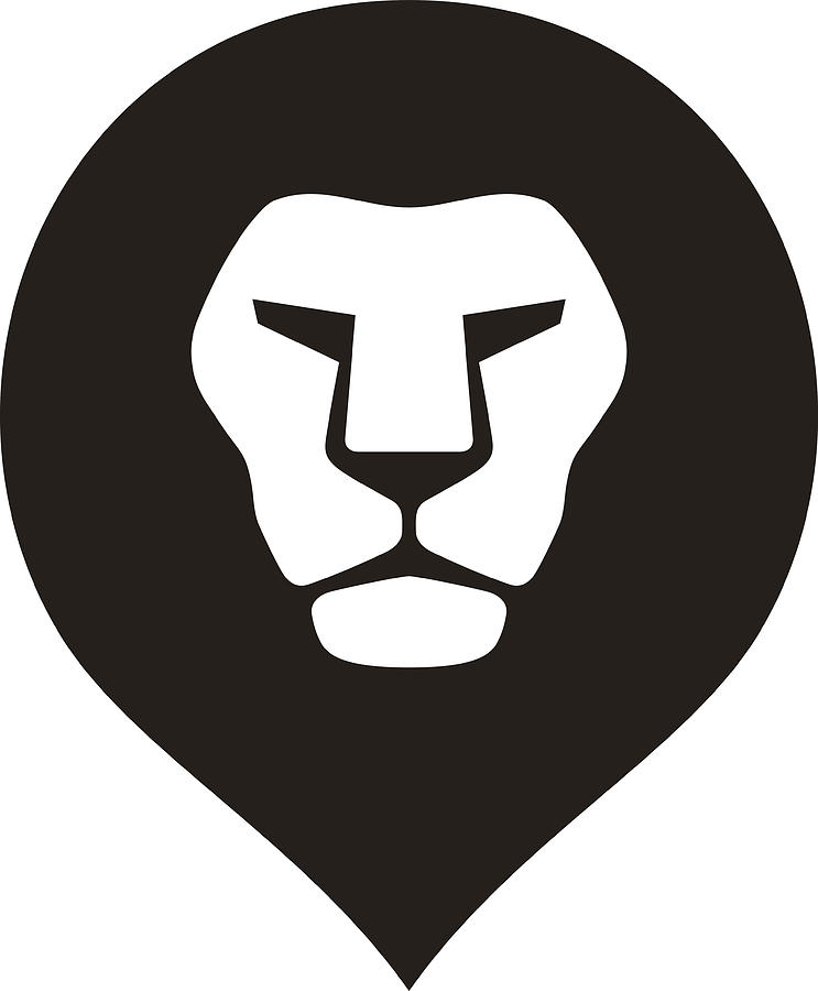 Lion Head Logo Icon, Vector Illustration Drawing by Hakule