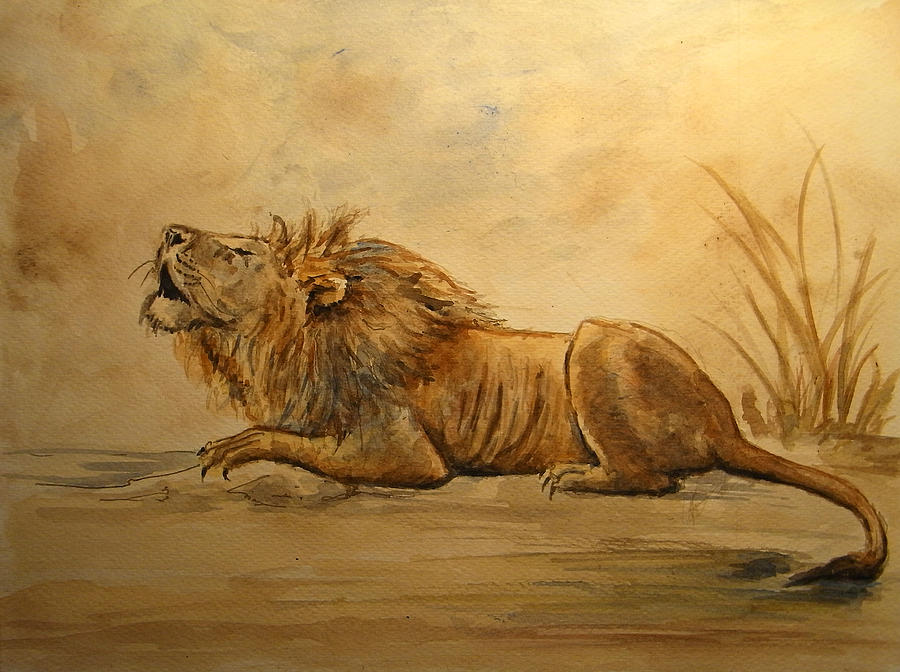 Lion Painting - Lion by Juan Bosco Lion Painting - Lion by Juan Bosco