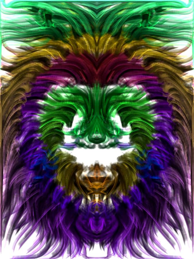 Pattern Digital Art - Lion King by Kruti Shah