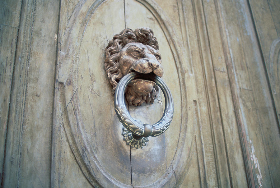 Lion Knocker On Door Photograph by Eric Van Den Brulle
