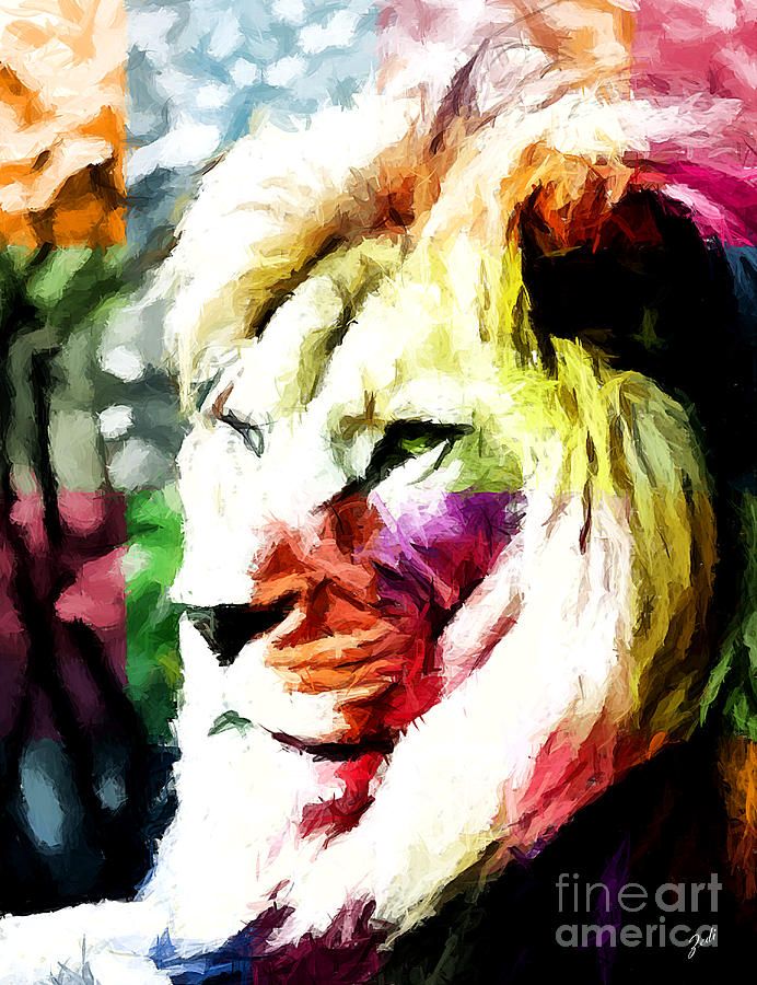 Lion - Leone Painting by - Zedi -
