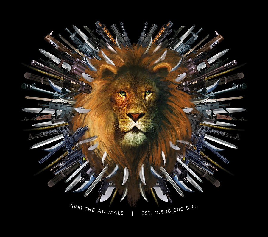 Lion Digital Art - Lion Maim by Arm The Animals