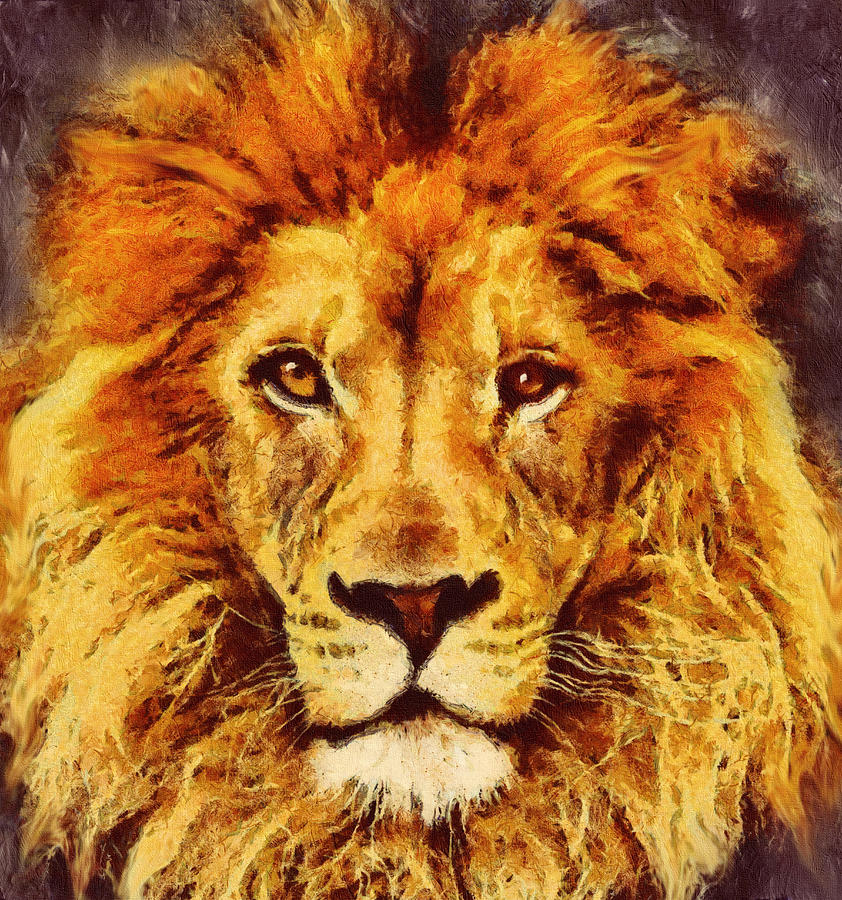 Nature Mixed Media - Lion Of Africa by Georgiana Romanovna