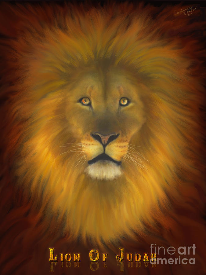 Lion of Judah Fire In His Eyes 2 Painting by Constance Woods