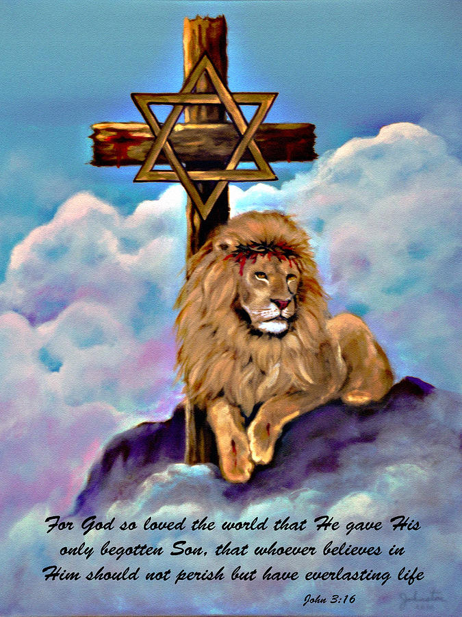 Lion Of Judah Foot Of The Cross Painting