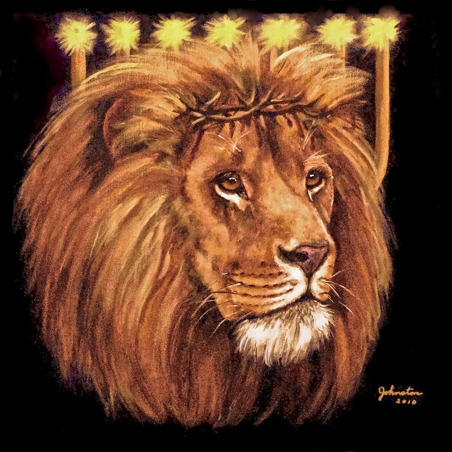 Lion of Judah - Menorah Painting by Bob and Nadine Johnston - Pixels