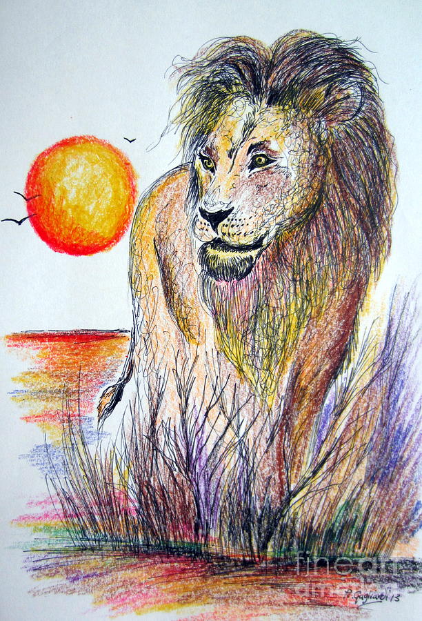 Lion of lions Painting by Roberto Gagliardi