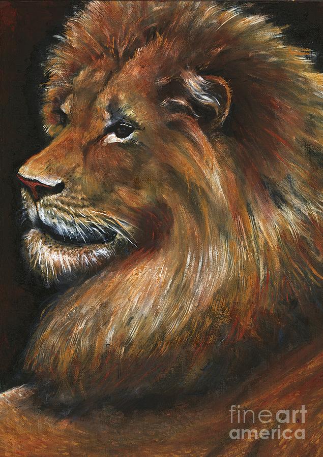 Lion Portrait Painting by Alga Washington