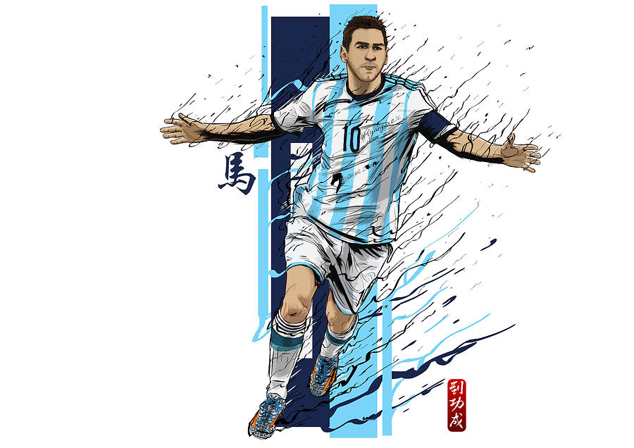 Lionel Messi Digital Art - Lionel Messi Argentina World Cup by Akyanyme