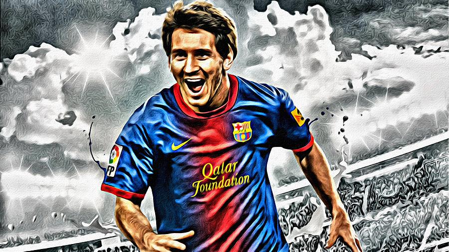 Lionel Messi Celebration Poster Painting by Florian Rodarte