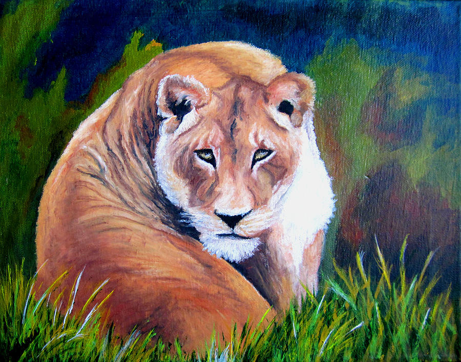 Lioness Painting by Maris Sherwood