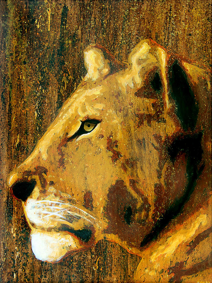 Lioness Painting by Steve Gamba