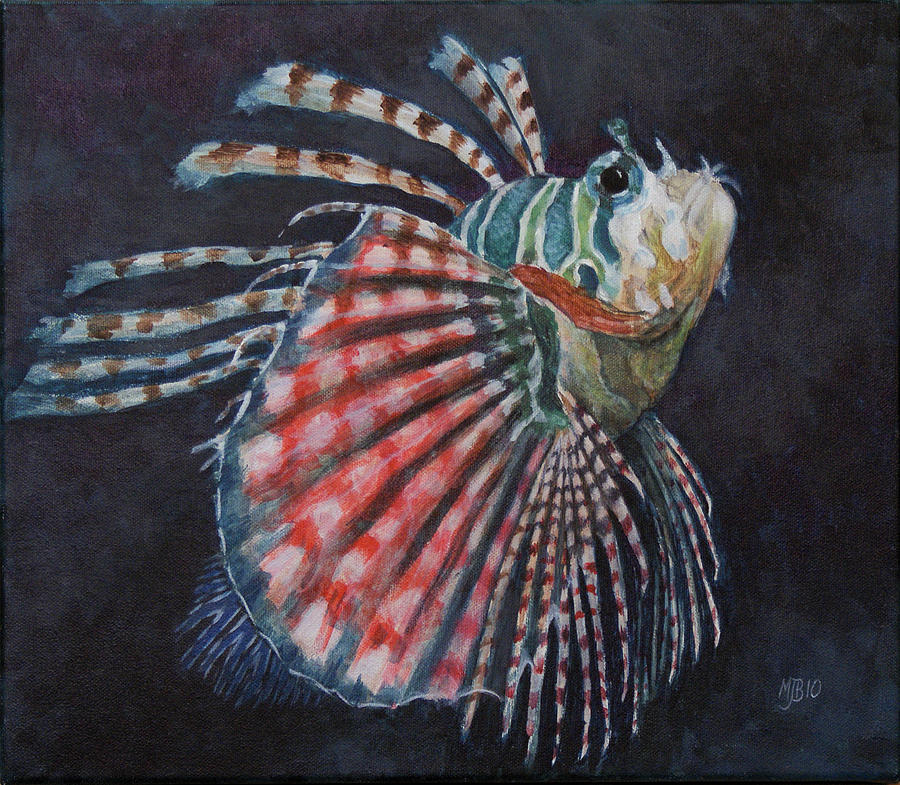 Fish Painting - Lionfish by Michael Beckett