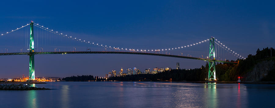 Lions Gate Bridge and Downtown Vancouver Photograph by Michael Russell