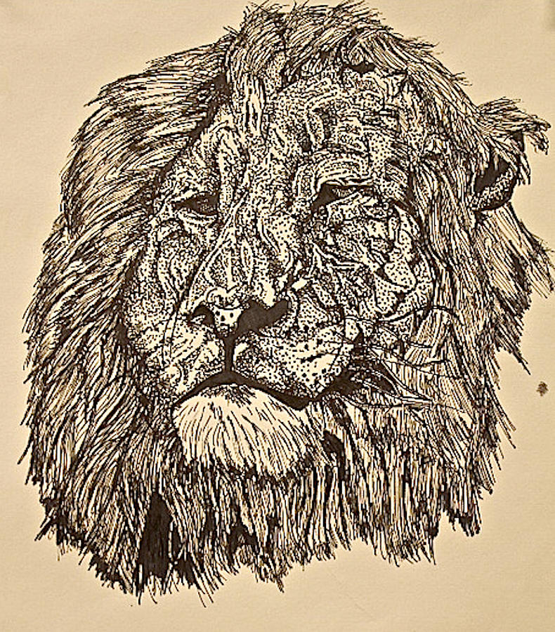 dot art lion