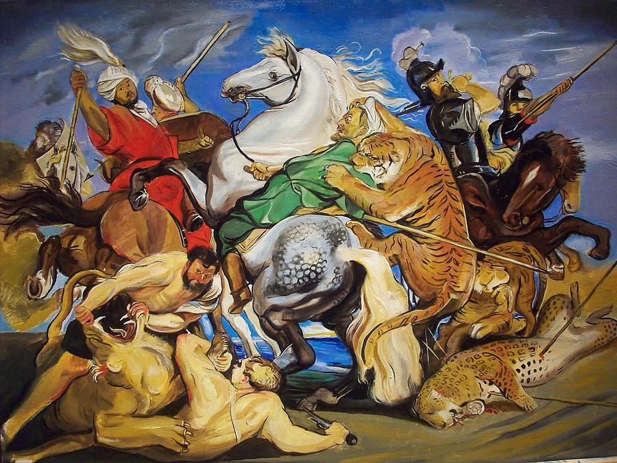 the tiger hunt painting