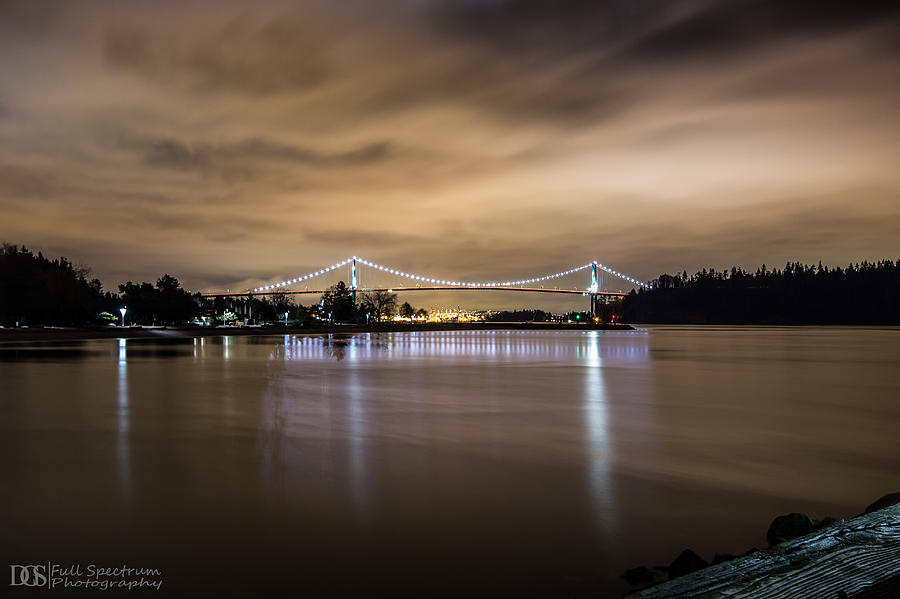 Lionsgate Bridge Photograph - Lionsgate Lights by DGS Full Spectrum Photography