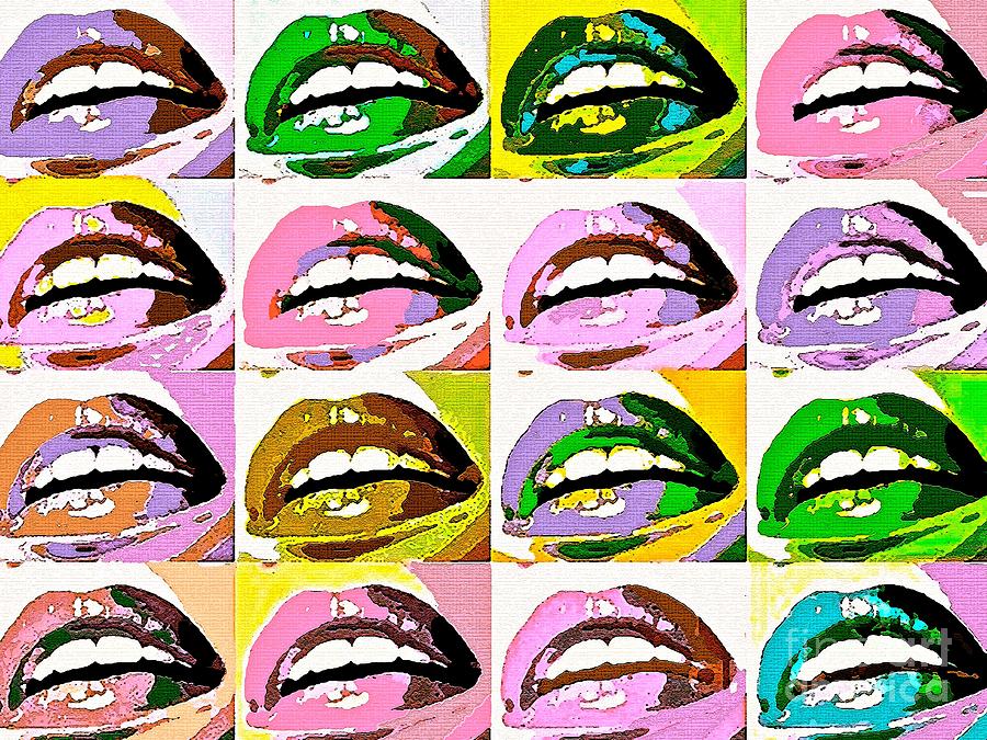 Lips Lips Kissable Lips Pop Art Painting by Saundra Myles
