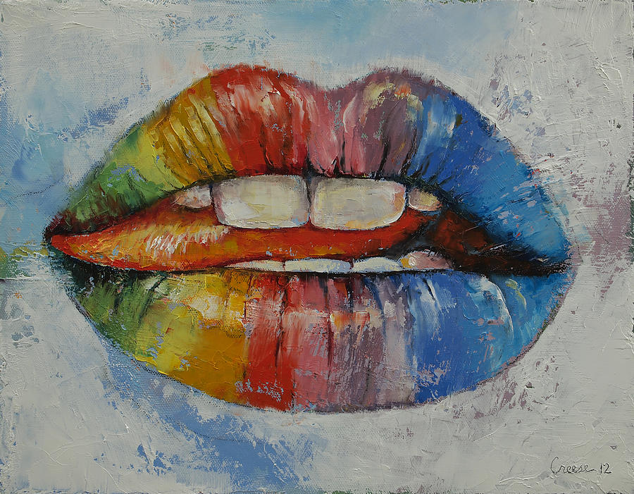 Vintage Painting - Lips by Michael Creese
