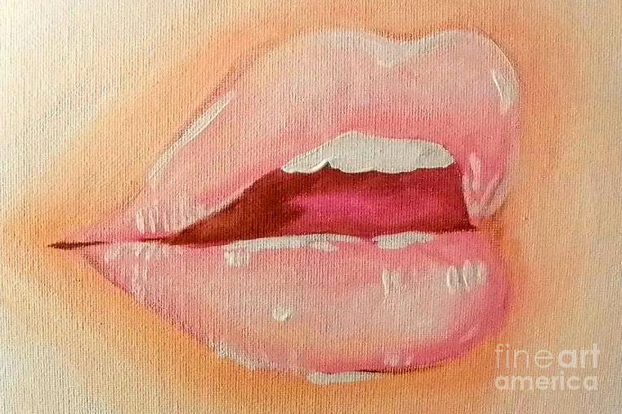 Lips Soft Painting by Marisela Mungia