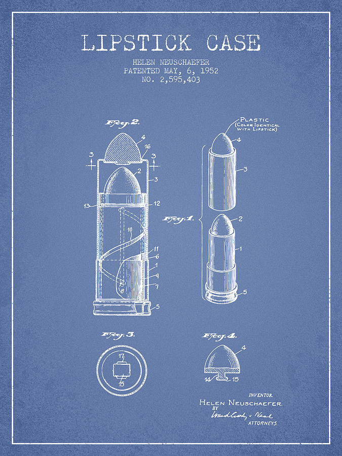 Lipstick Case patent from 1952 - Vintage Wood Print by Aged Pixel - Fine  Art America