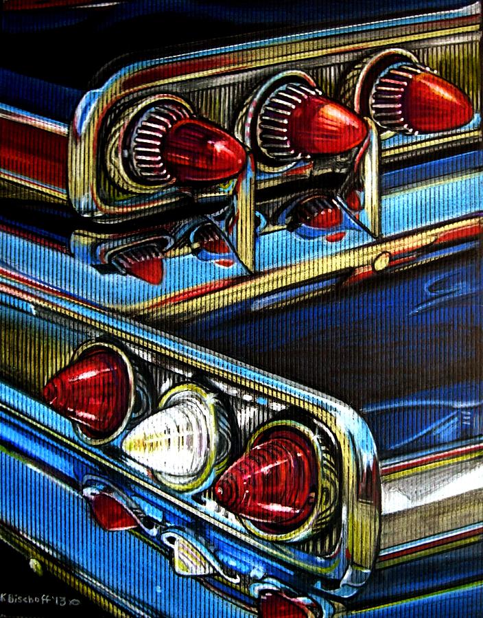 Car Drawing - Lipstick Lights by Kathleen Bischoff