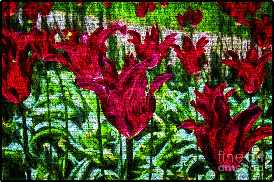 Lipstick Tulips Digital Art by Georgianne Giese