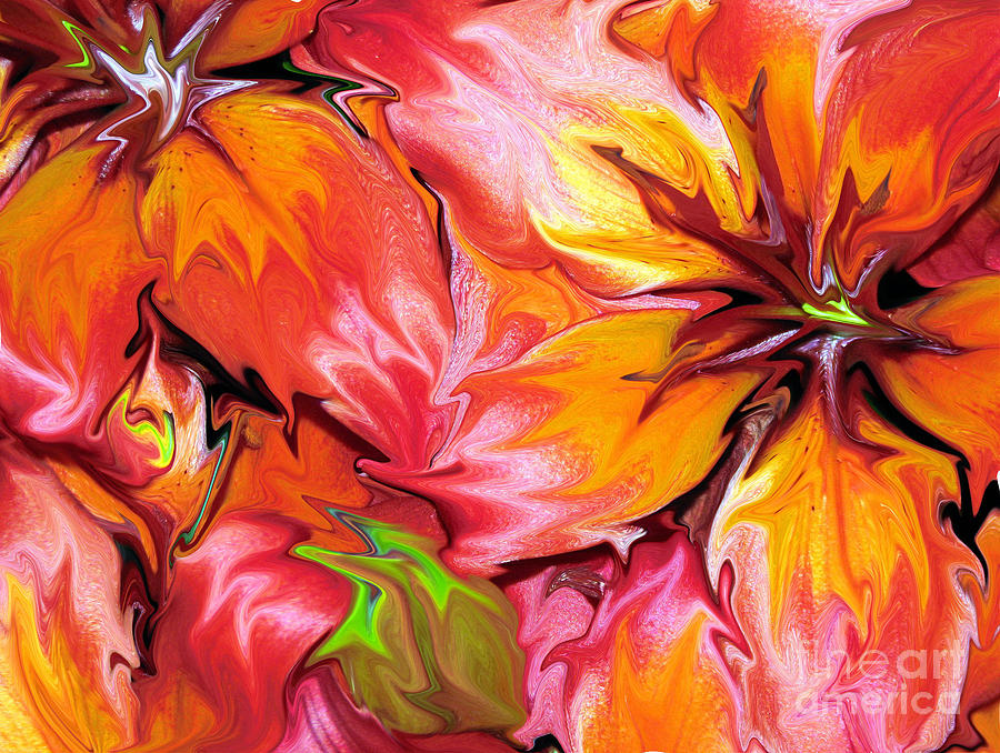 Liquefied Asiatic Lilies Abstract Photograph by Rose Santuci-Sofranko