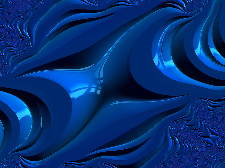 Liquid Blue Digital Art by Gary Blackman