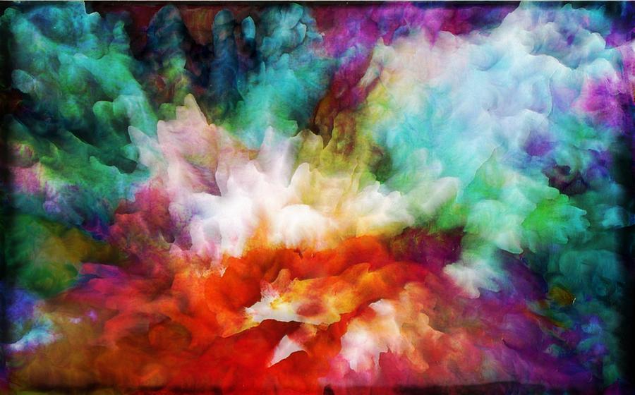 Liquid colors - original Painting by Lilia D
