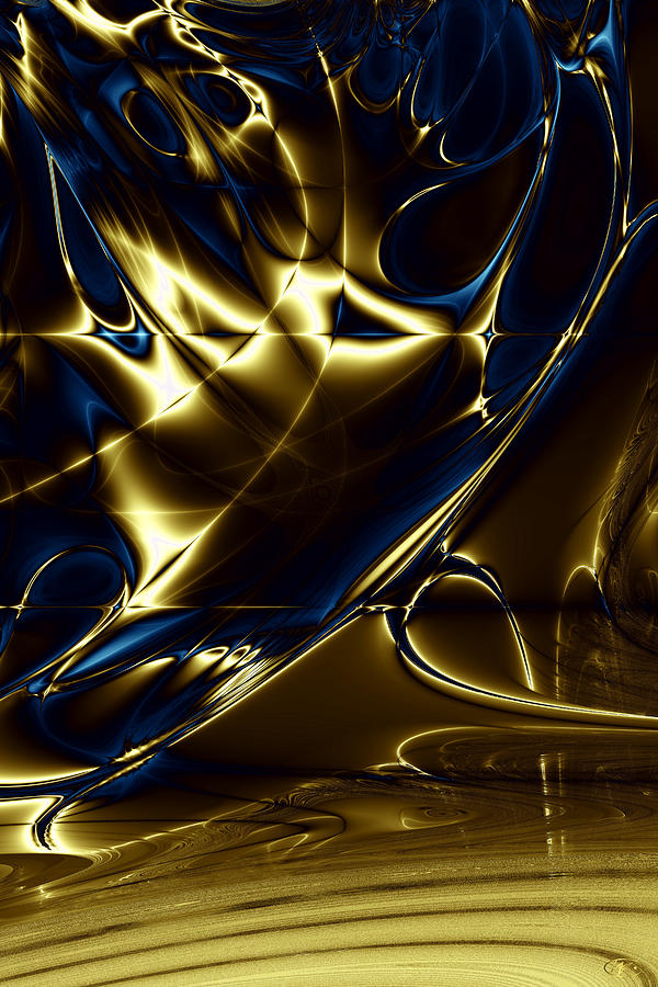 Abstract Digital Art - Liquid Gold by Kiki Art