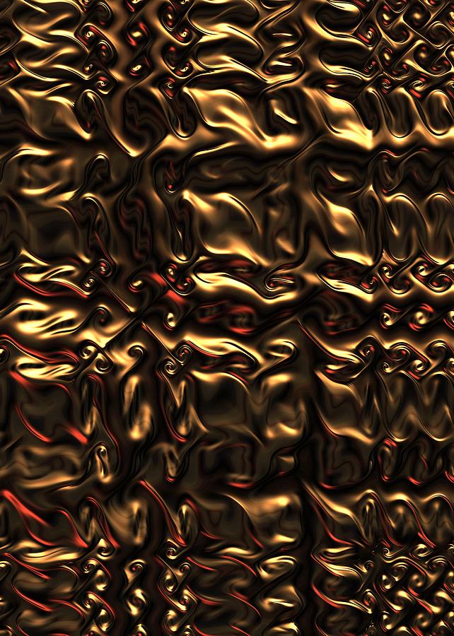 Pattern Digital Art - Liquid Gold by Lyle Hatch