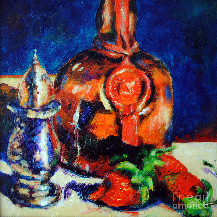 Strawberry Painting - Liquor and Strawberries by Toelle Hovan