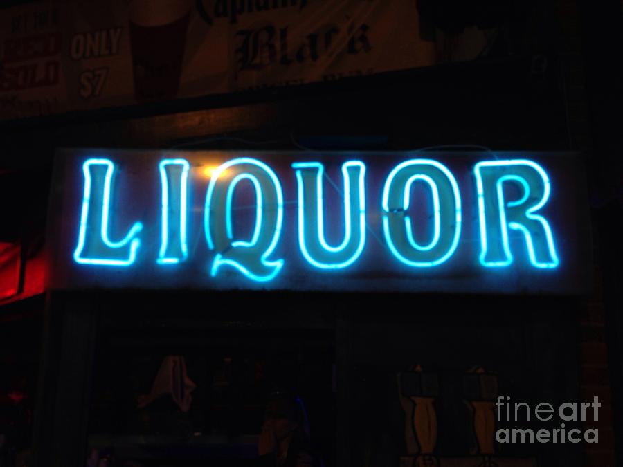 Liquor Sign in Memphis Photograph by T Lowry Wilson