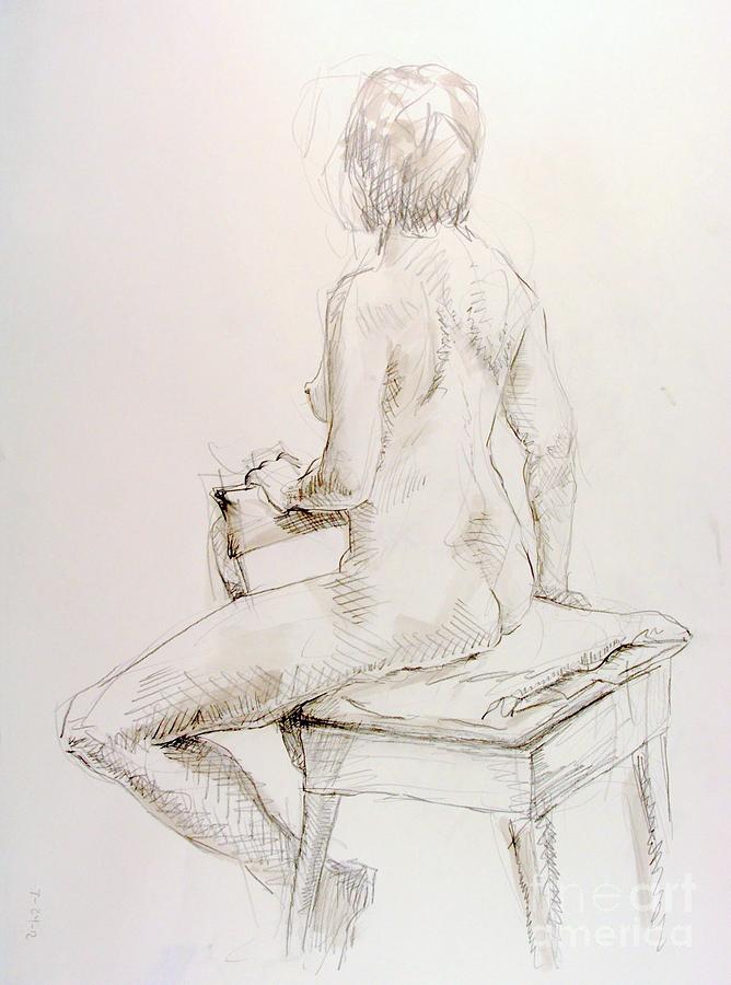 Nude Drawing - Lisa by Andy Gordon