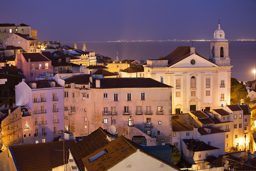 Lisbon at Night in Portugal Photograph by Artur Bogacki
