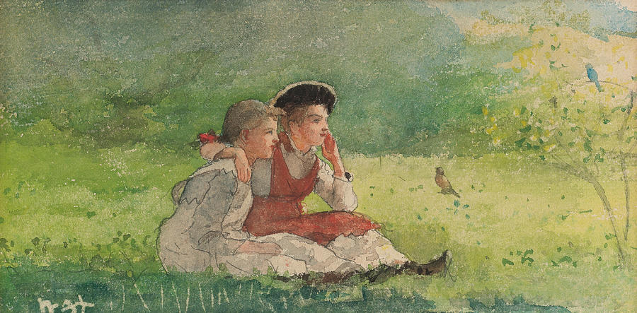 Listening to the Birds Drawing by Winslow Homer