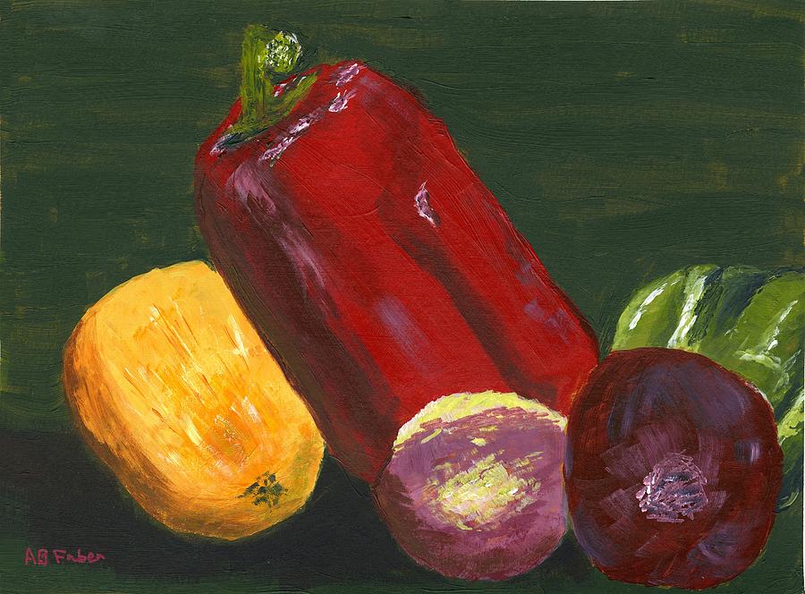 Vegetable Painting - Lite Fare by Alice Faber