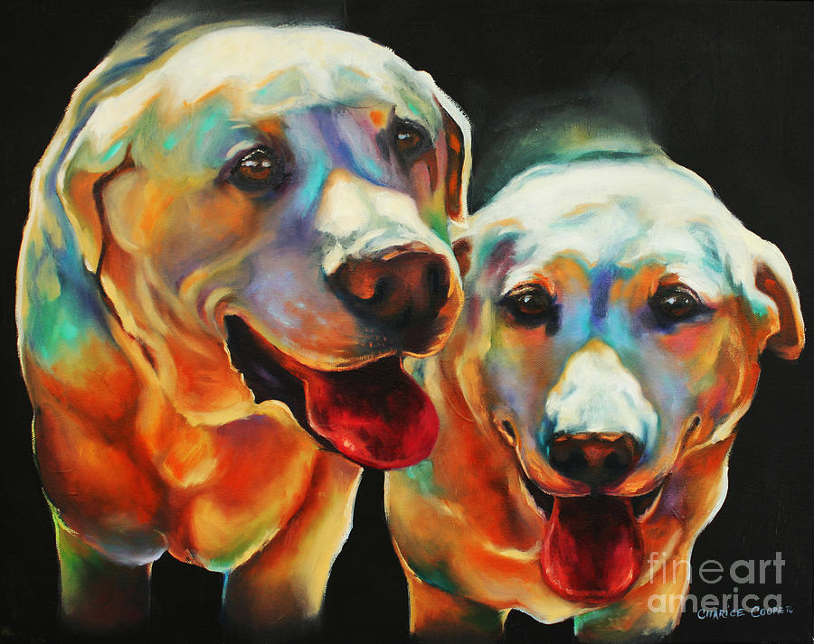 Dog Painting - Litter Mates by Charice Cooper