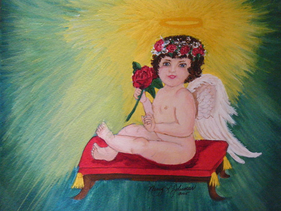Little Angel  2 Painting by Nancy L Jolicoeur