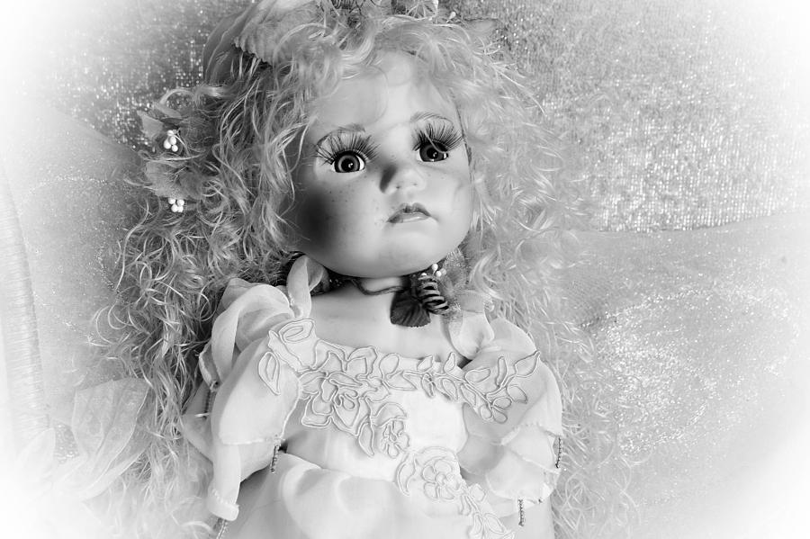 Little Angel In Black And White Photograph