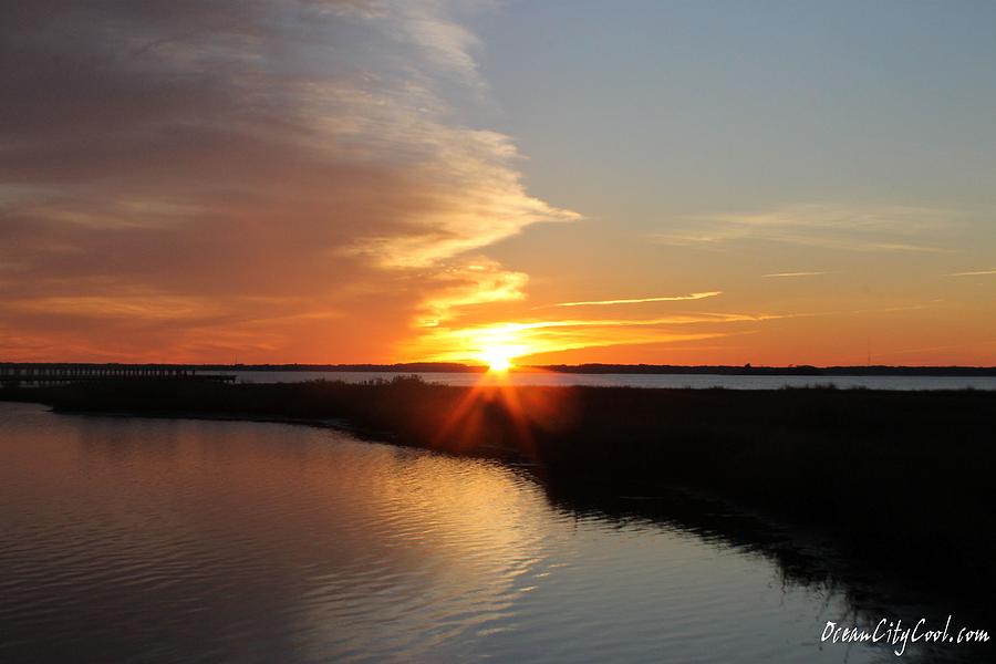 Little Assawoman Bay Wetland Sunset Photograph by Robert Banach
