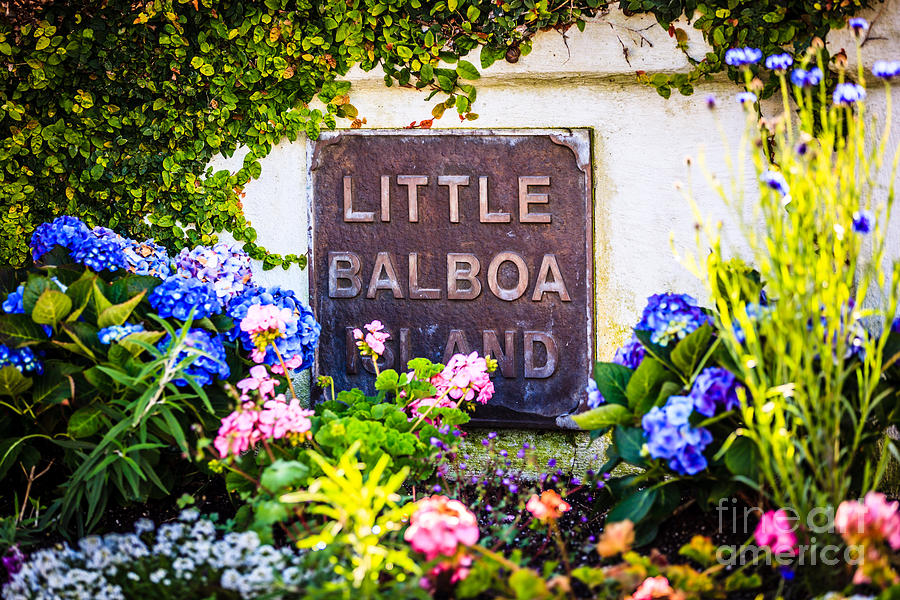 Little Balboa Island Sign in Newport Beach California Photograph by Paul Velgos