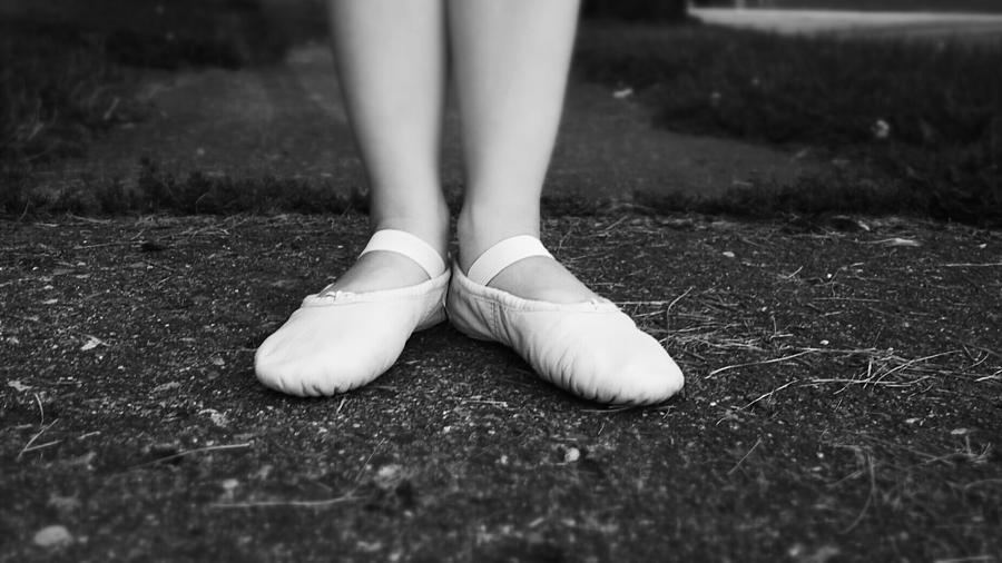 Black And White Photograph - Little Ballerina Feet by Jennifer Holland