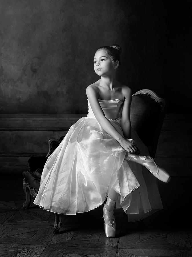 Black And White Photograph - Little Ballet Star by Victoria Ivanova